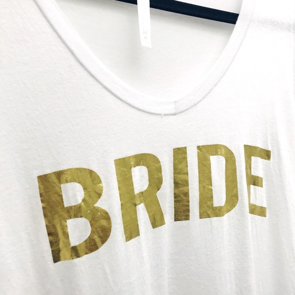 Bride T Shirt Gold Lettering - Picture 3 of 4